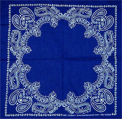 Blue Circular Open Center Bandanna