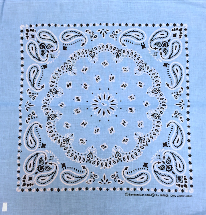 Light Blue Paisley Bandanas