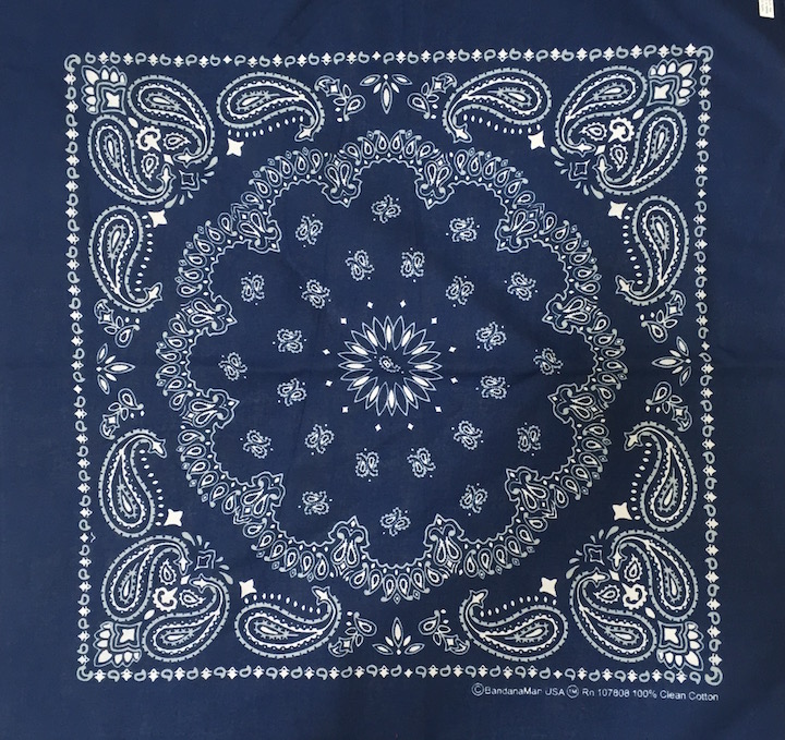 Navy Blue Paisley Wholesale Bandanna