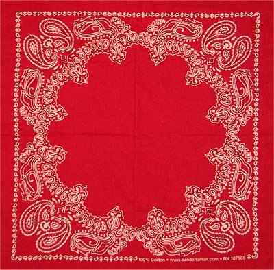 Red Circular Open Center Bandana